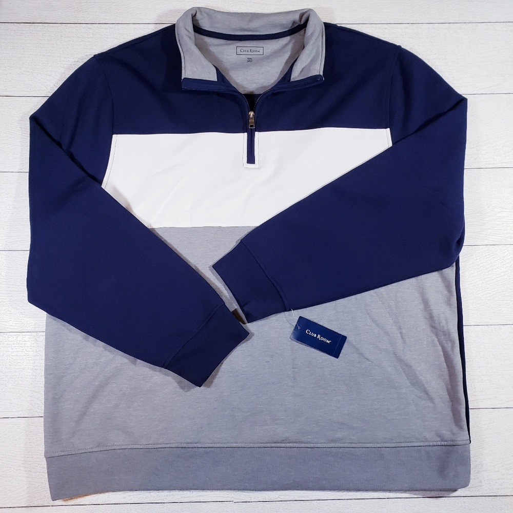 Club Room Fleece Lined Quarter Zip Sweater NWT